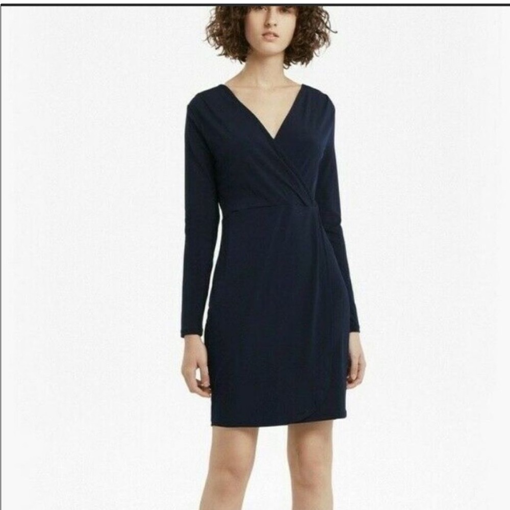 NWT French connection slinky navy nocturnal wrap dress 0